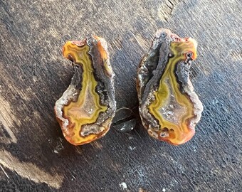 Stunning Malawi Geode Pair | Mini Agate Pair | Malawi Agate | Natural Agate Pair | 31mm | 40212