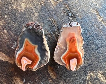 Stunning Malawi Geode Pair | Mini Agate Pair | Malawi Agate | Natural Agate Pair | 33mm | 40217