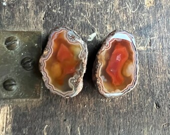 Beautiful Malawi Geode Pair | Mini Agate Pair | Malawi Agate | Natural Agate Pair | 29mm | 10308