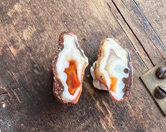 Beautiful Malawi Geode Pair | Mini Agate Pair | Malawi Agate | Natural Agate Pair | 30347