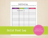 Items similar to Solid Food Log - Baby Planner - Pregnancy Planner ... Items similar to Solid Food Log - Baby Planner - Pregnancy Planner ...