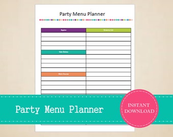 holiday menu planner etsy holiday menu planner
