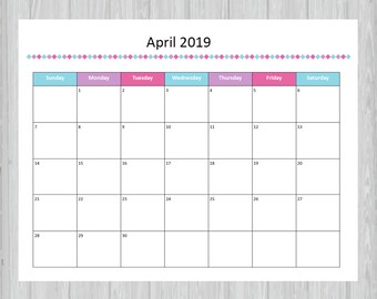 printable 2018 monthly calendar