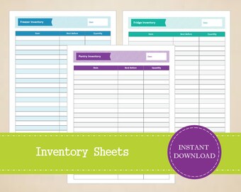 food inventory etsy