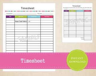 timesheet etsy