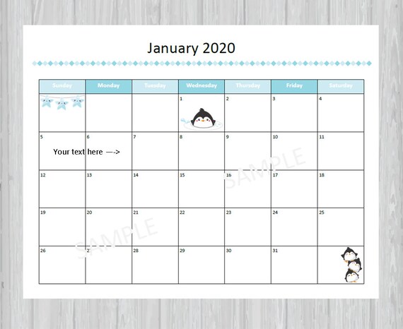 January 2020 Calendar Template Free Printable Calendar