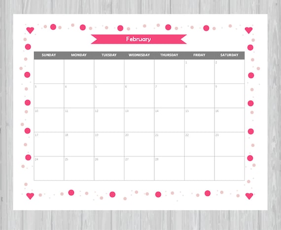 items-similar-to-printable-february-2019-calendar-seasonal-monthly