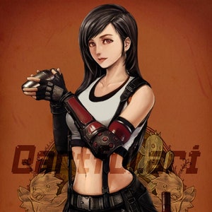 Final Fantasy 7/VII Remake Tifa Lockhart 7th Heaven Ad Wall Art Print Poster Home Decoration Digital Illustration