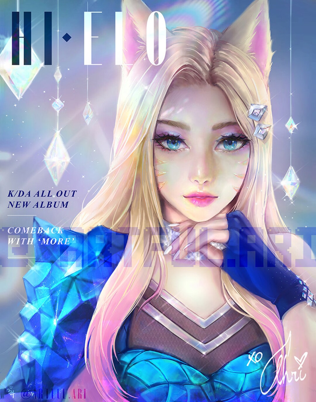 League of Legends Ahri More Wall Art Print Poster Home Decoration