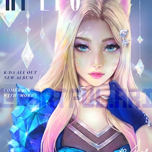 League of Legends Ahri More Wall Art Print Poster Home Decoration Digital Illustration