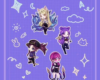 League of Legends KDA Acrylic Charms - Ahri | Akali | Evelynn | Kaisa