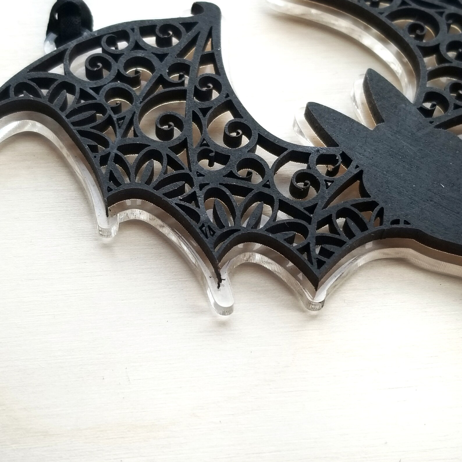 Black Bat Ornament Halloween Decor Etsy