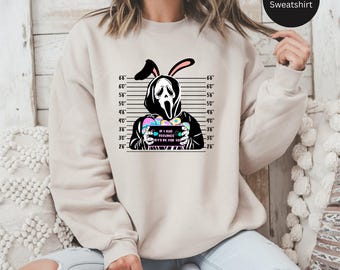 Sudadera Ghostface Bunny, humor negro de Pascua, regalo para fans de las películas de terror