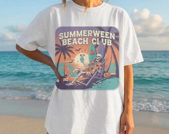 Comfort Colors© Summerween Beach Club Shirt, Retro Spooky Summer Tee