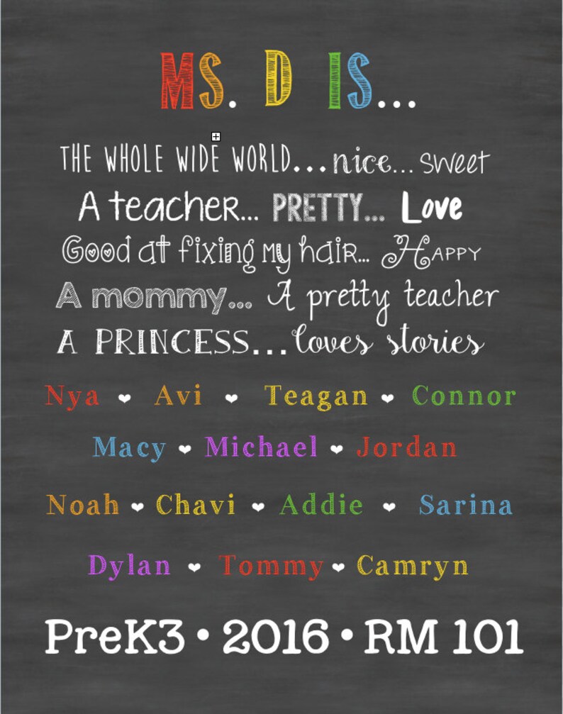 Teacher Print Personalized Teacher Gift Customized Teacher | Etsy