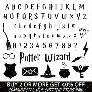 Potter Font SVG Halloween Font Wizard Potter Svg Png TTF Font Wizard Font for Cricut Svg Magic 22 Clipart, HP Fan Gift, Witch School Png
