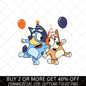 Bluey 誕生日 SVG PNG、私の誕生日 PNG、誕生日パーティー PNG、誕生日プレゼント PNG、ハッピーバースデー PNG、誕生日ファミリーマッチング、Bluey 番号