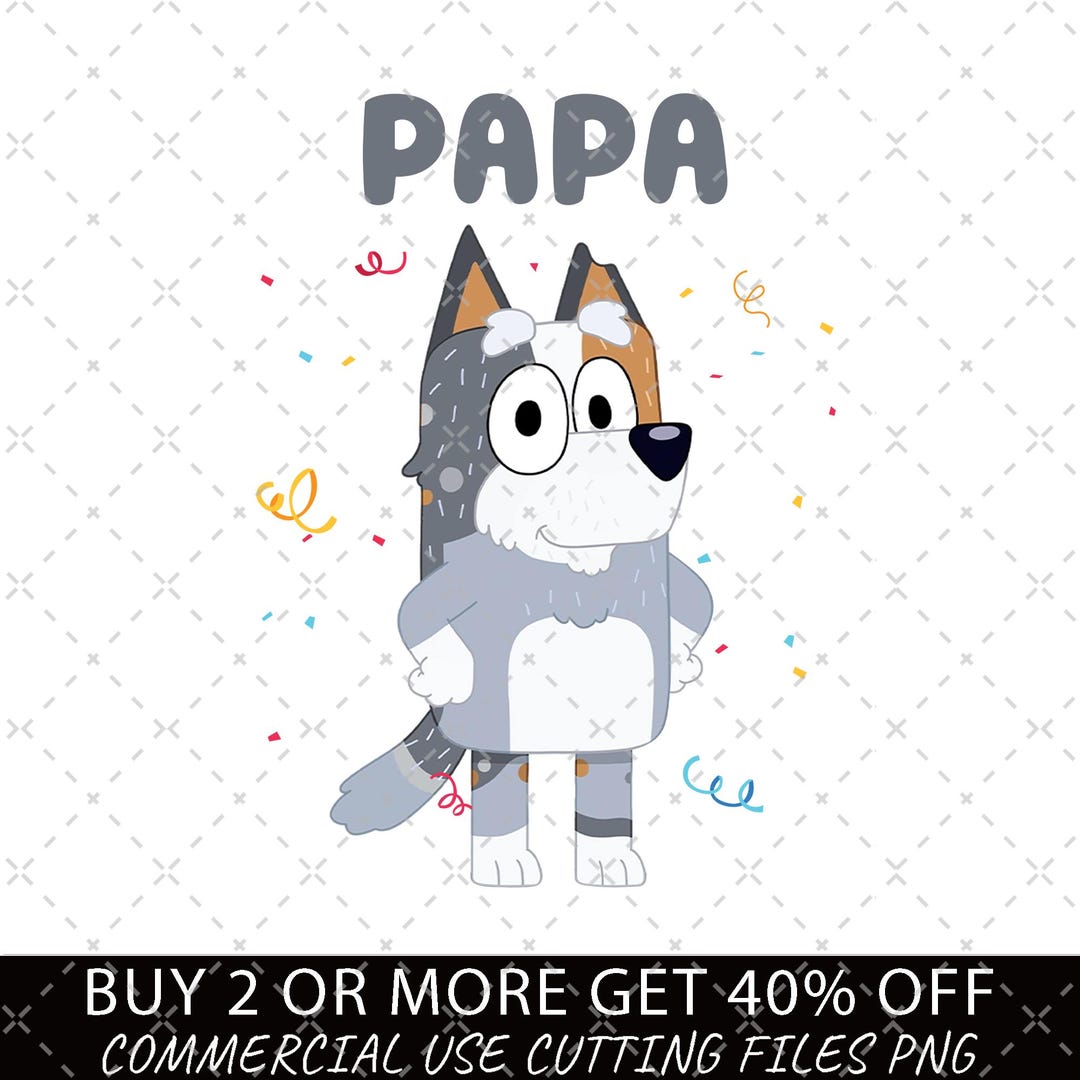 Papy Drop Cartoon Bluey Papy PNG, Bluey Papa PNG, Bluey Family Cartoon cadeau fête des ...