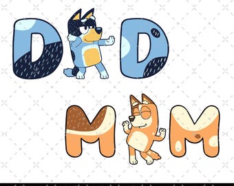 Dad Mum couple Png, Bluey Mom Png, Bluey Dad PNG, Bluey Family Png, Bluey PNG, Bluey Mum PNG, Bluey Fathers Day Png, Bluey Mothers Day Png