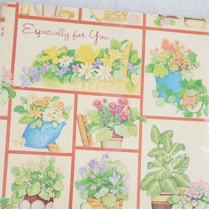 2pk Vintage Zimmerpflanzen Druck Alle Gelegenheiten Geschenkverpackung, Topfpflanzen Farne Greenery Druckpapier, flaches Geschenkpapier 20x30 ", Geschenk für Pflanzenmutter