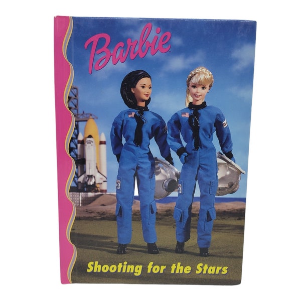 Vintage Barbie Astronaut Book 1998, Barbie Shooting for the Stars, Early Reader Chapter Book, 90s Barbie Storybook, Kids STEM Book Space