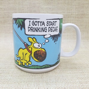 Vtg Mother Goose and Grim Coffee Mug, Newspaper Comic Strip Mug, Cartoon Dog, I gotta start drinking decaf, Funny Humor Joke Mug, Dog Mug