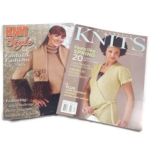 2 Knitting Magazines Set, Interweave Knits Spring 2007, Knit N Style Feb 2005, Craft Magazine Back Issues, Knitting Patterns Clothing Scarf