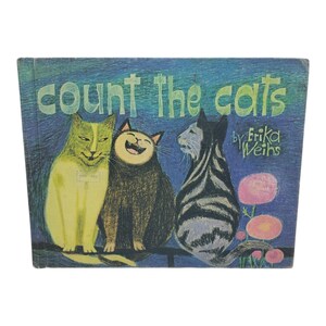 Count the Cats by Erika Weihs Hardcover Picture Book 1976, Colorful Vintage Cat Art Picture Book, Vintage Cat Children&#39;s Book Trippy Art