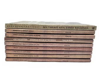 9 Lost Civilizations Time-Life Books Lot History Book Set India Rome Maya Aegean Early Europe Etruscan Southeast Asia Africa Incas