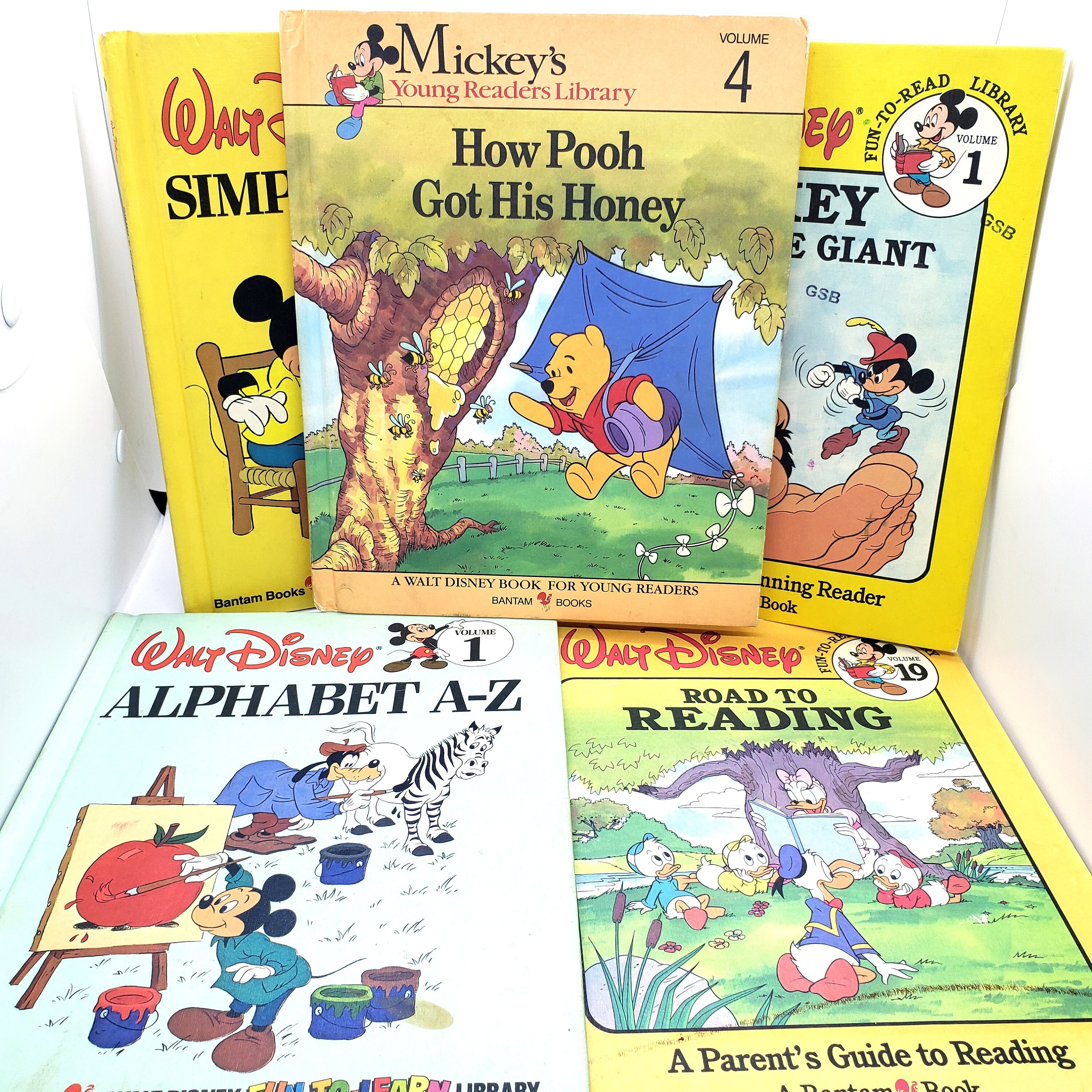 5 Vintage Disney Fun to Learn Library Books, Vintage Disney