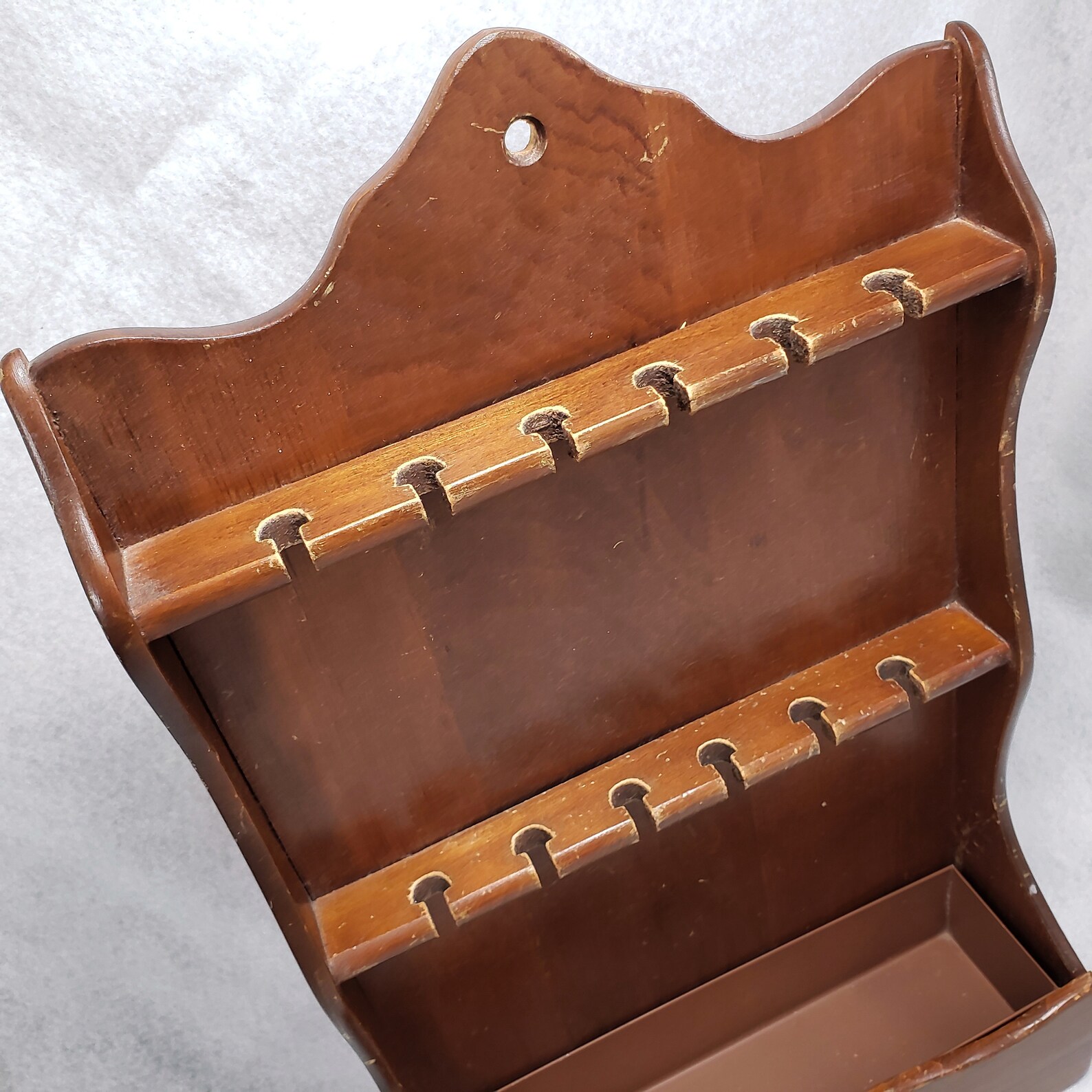 Vtg Wooden Collectible Spoon Rack 12 Slots W/ Bottom Tray Etsy New