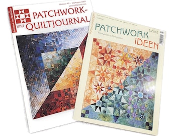 Lot de 2 magazines de courtepointe allemands, motifs de courtepointe européens, grilles de courtepointe en patchwork, magazine de courtepointe importé, magazine de courtepointe autrichien