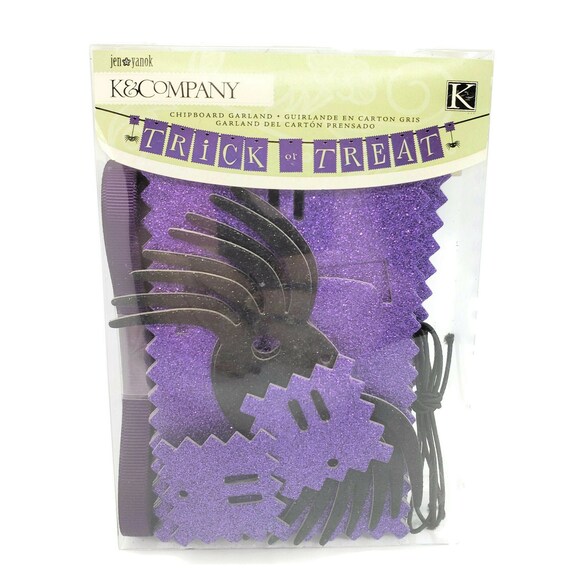 Trick or Treat Halloween Chipboard Banner Kit Hanging Spiders Etsy