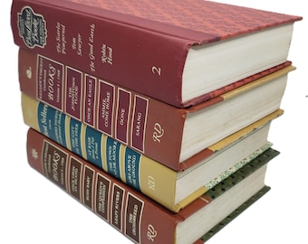 4 Vintage Reader's Digest Volumes Lot, Vintage Aesthetic Books 1960s, Decorative Covers, Old Books for Crafts, Instant Library, Staging Set