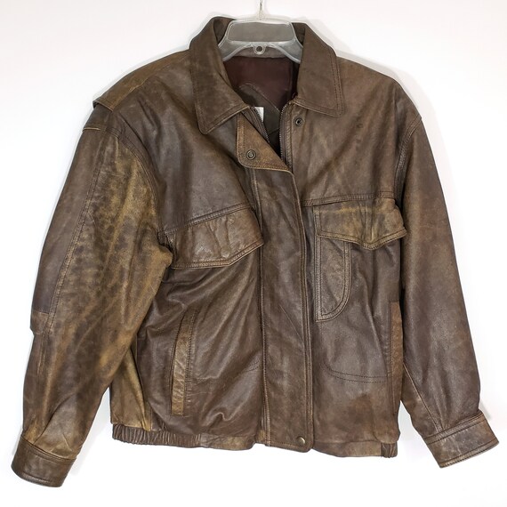 Vintage Leather Er Jacket 80s Small Brown Brass Plum Brand Nordstrom Real