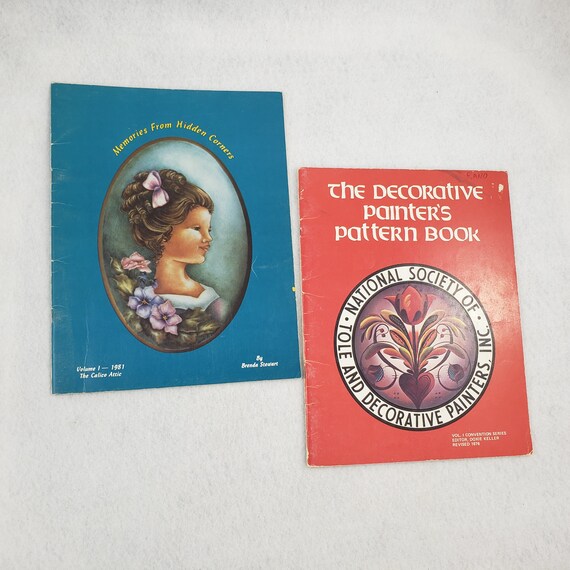 3 Vintage Decorative Painting Booklets Lot, Painting Pattern Book