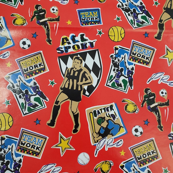 Sports wrapping paper discount