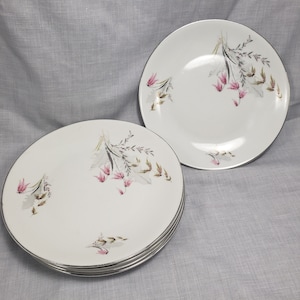 5 Vintage Royal Duchess Mountain Bell Plates, Royal Duchess China, Made in Germany, Floral Pattern China Salad or Cake Plates, 7 inch Plates