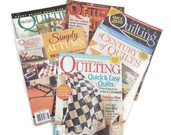 6 Quilting Magazines Lot, Quilter's World, McCall's Quilting, Quick & Easy Quilts, Christmas Quilting Patterns, Craft Magazine Back Issues