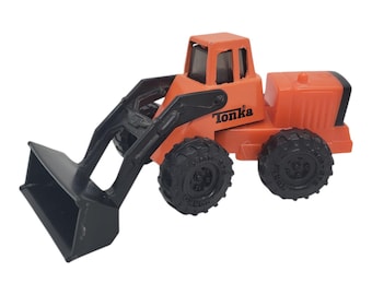 Tonka Front End Loader Vintage 1992 Metal Plastic Toy Orange
