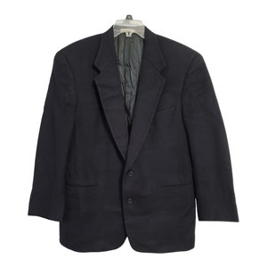 Vintage 100% Cashmere Men&#39;s Blazer 44R, Classic Blazer 2 Button Solid Black, Vintage 44R Suit Jacket, Black Cashmere Coat, Men&#39;s Office Wear