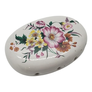 Vintage Ceramic Potpourri Holder Sachet Keeper, Floral Oval Potpourri Holder, Cottage Grandma Core Potpourri Stand, Vintage Pottery Pomander