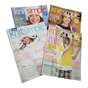 4 Knit Simple Magazine Back Issues, Vogue Knitting Magazines, Knit Simple Vogue Knitting Patterns, Craft Magazine, Knitting Patterns Clothes