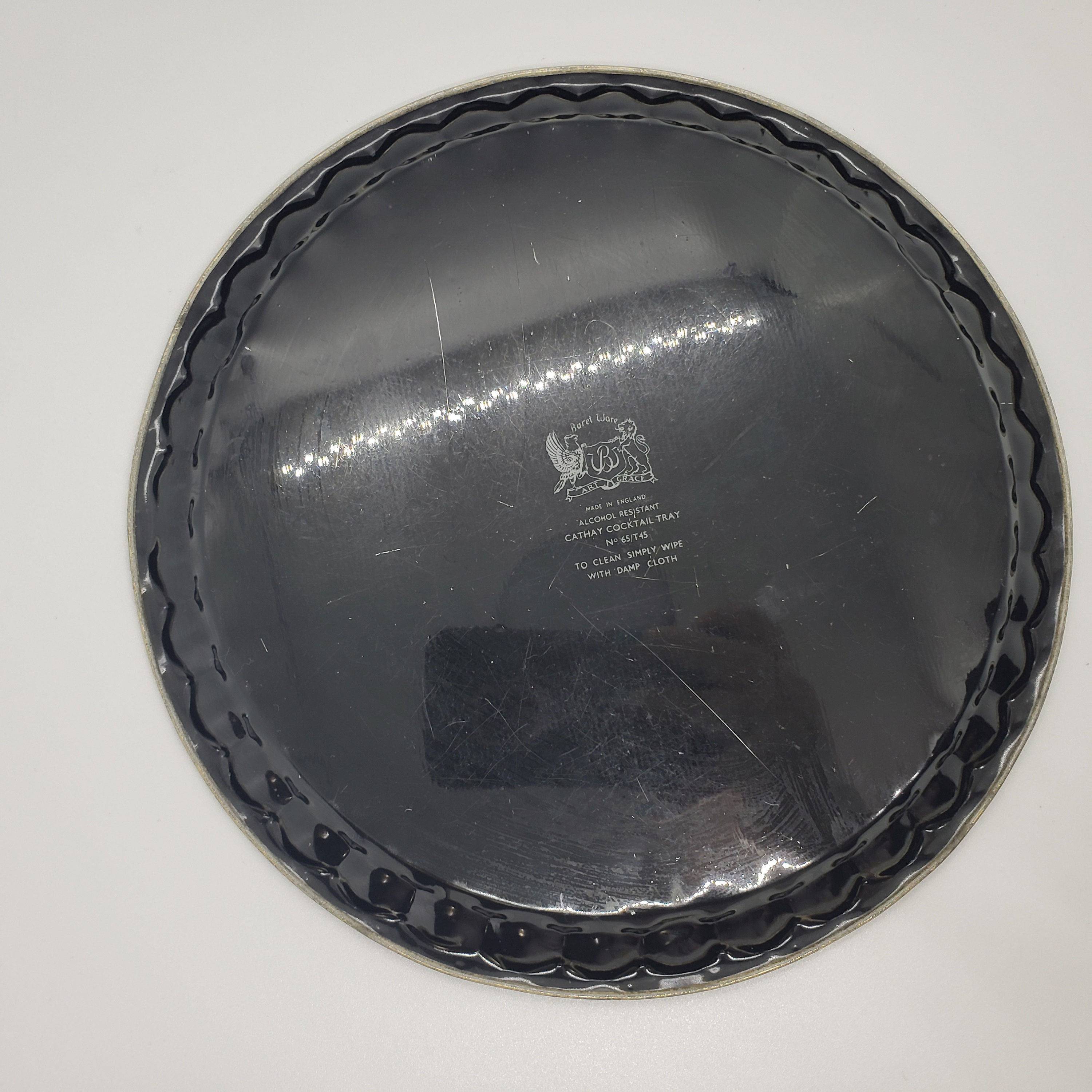 Bandeja vintage para cócteles Cathay de 23 cm de Baret Ware