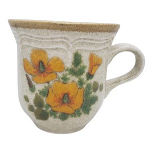 Vintage Mikasa&#39;s Garden Club Petunias Teacup, Mikasa EC 401 Cup, Retired Design 1982, Made in Japan, Vintage Stoneware Ceramic Cup