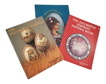 3 Vintage Decorative Painting Booklets Lot, Painting Pattern Book