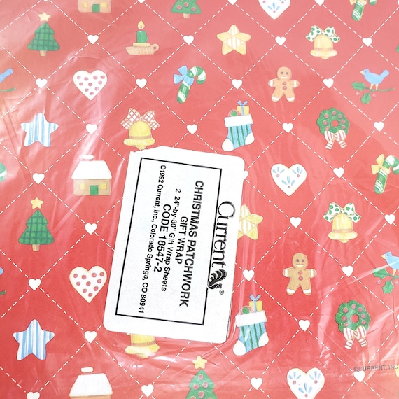NEW Vintage Current Brand Christmas Gift Wrap 1992 2 Sheets of Gift Wrap 24x30 Christmas Patchwork Pattern Wrapping Paper Sealed Pack Etsy Ireland
