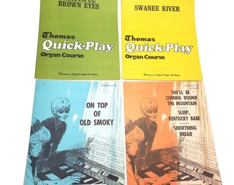 Vintage Organ Sheet Music Lot, Folk Songs for Organ, Beginner Organ Music, Old Smokey Swanee River Coming Round the Mountain Shortning Bread