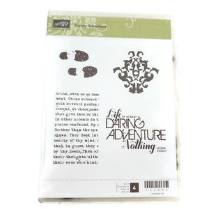 Stampin Up Daring Adventure Retired Unmounted Stamp Set, Stampin Up Outdoor Stamps, Footprint Stamp, Adventure Outdoor Phrases Stamps