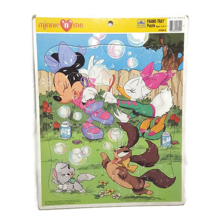 Vintage Disney Minnie N' Me Tray Puzzle, 90s Disney Toy, Minnie Mouse &  Daisy Duck, Vintage Frame Tray Puzzle, Preschool Toy, Golden Books 